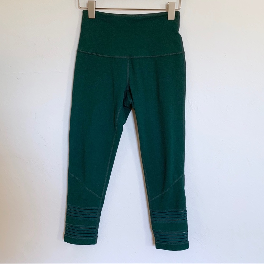 Zella Green Leggings with Mesh Detail